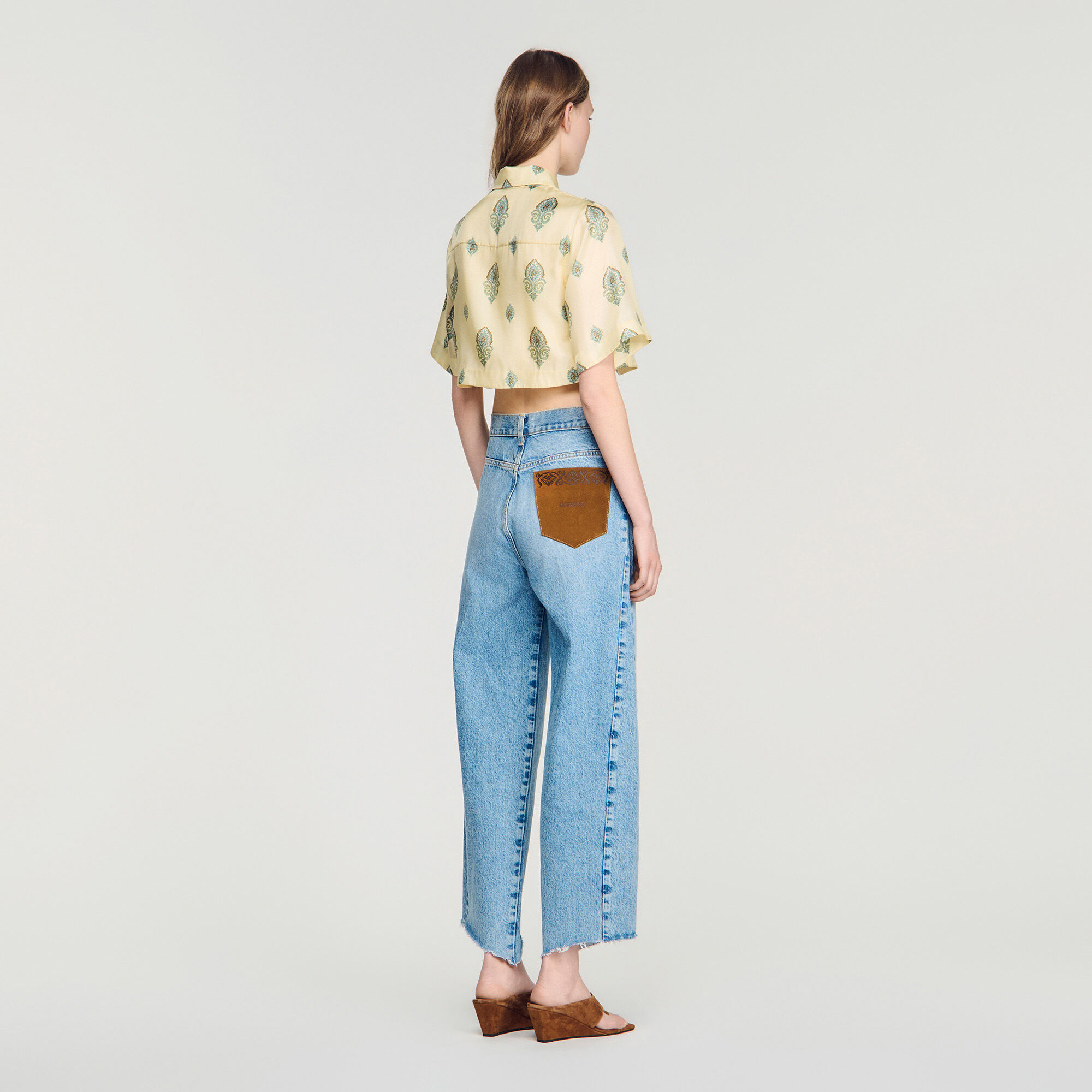 Top corto estampado Paisley