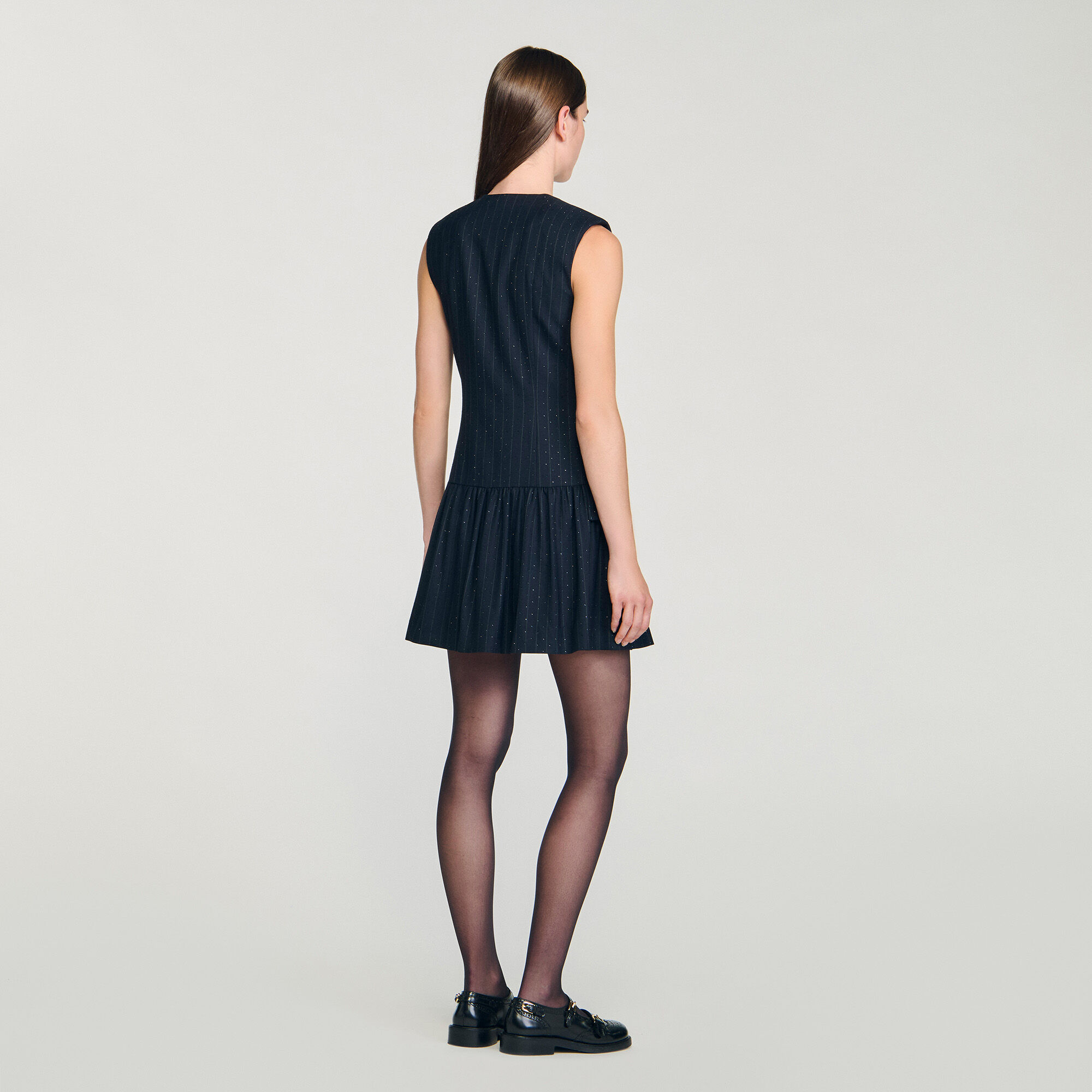 Vestido corto sastre con strass
