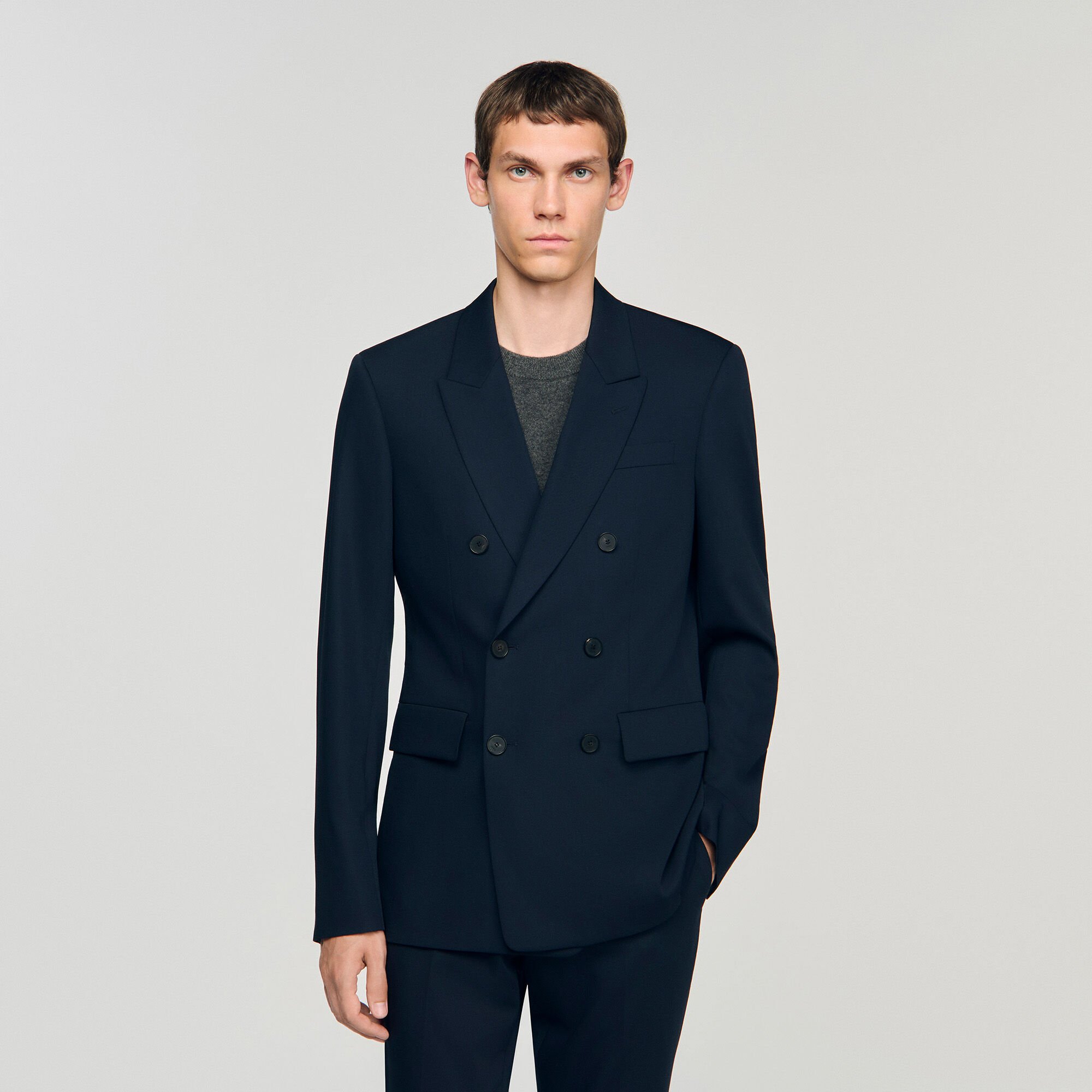 Chaqueta de traje cruzada