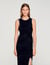 Vestido largo abierto con strass