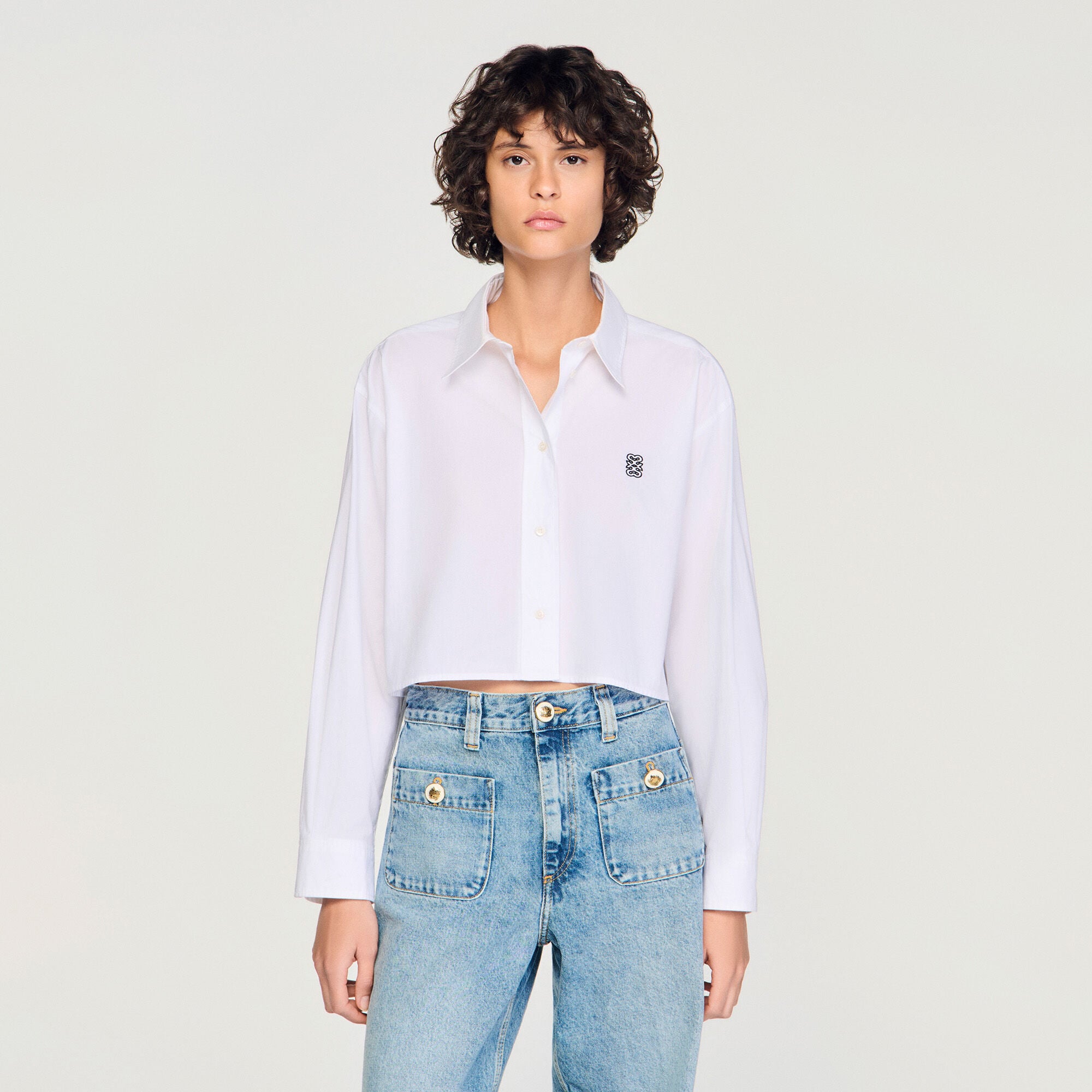 Camisa corta de popelina