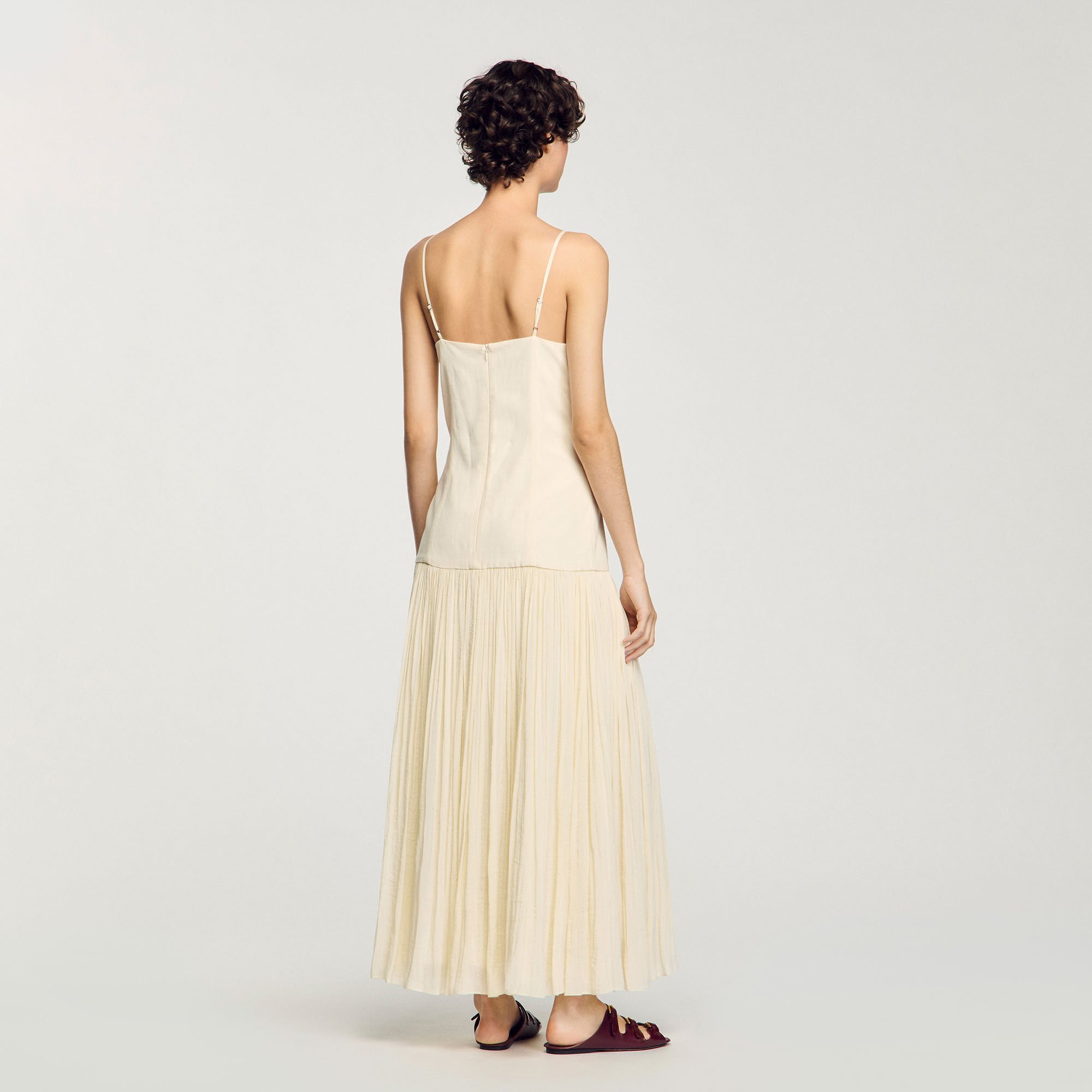 Vestido largo plisado