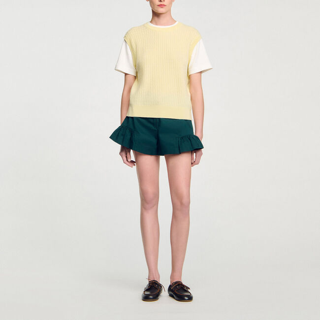 Jersey de punto de dos materiales - Mujer | Sandro