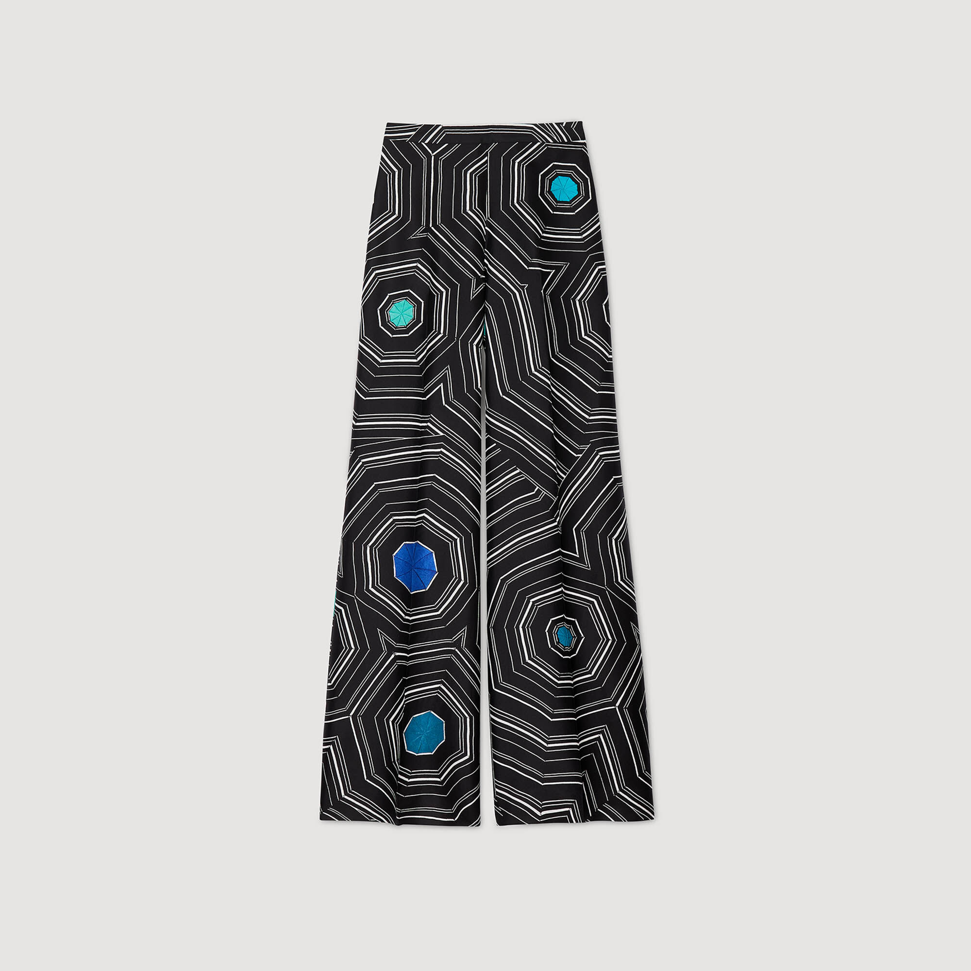 Pantalón de seda con espirales