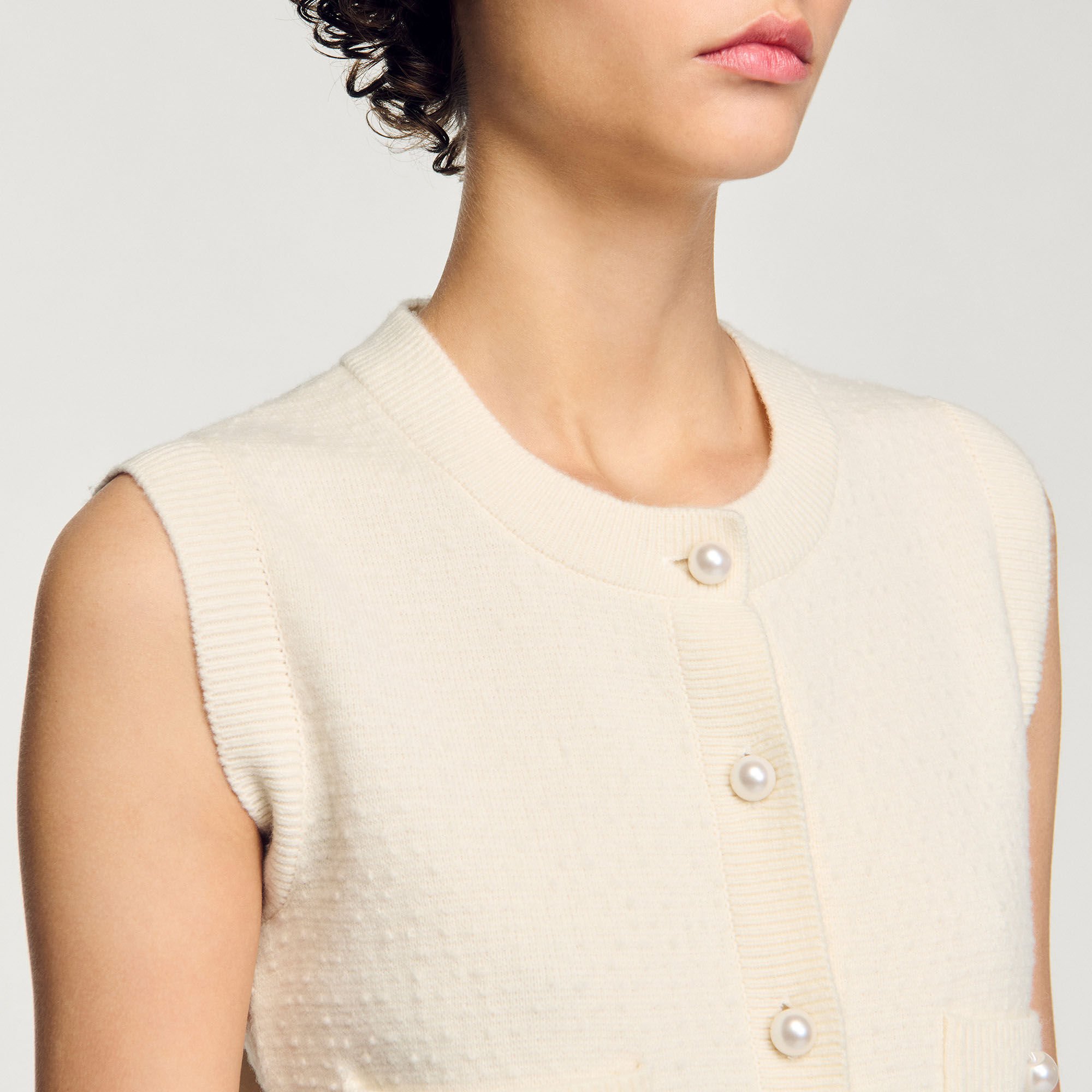 Chaleco de tweed con textura