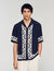 Camisa fluida estampada a contraste