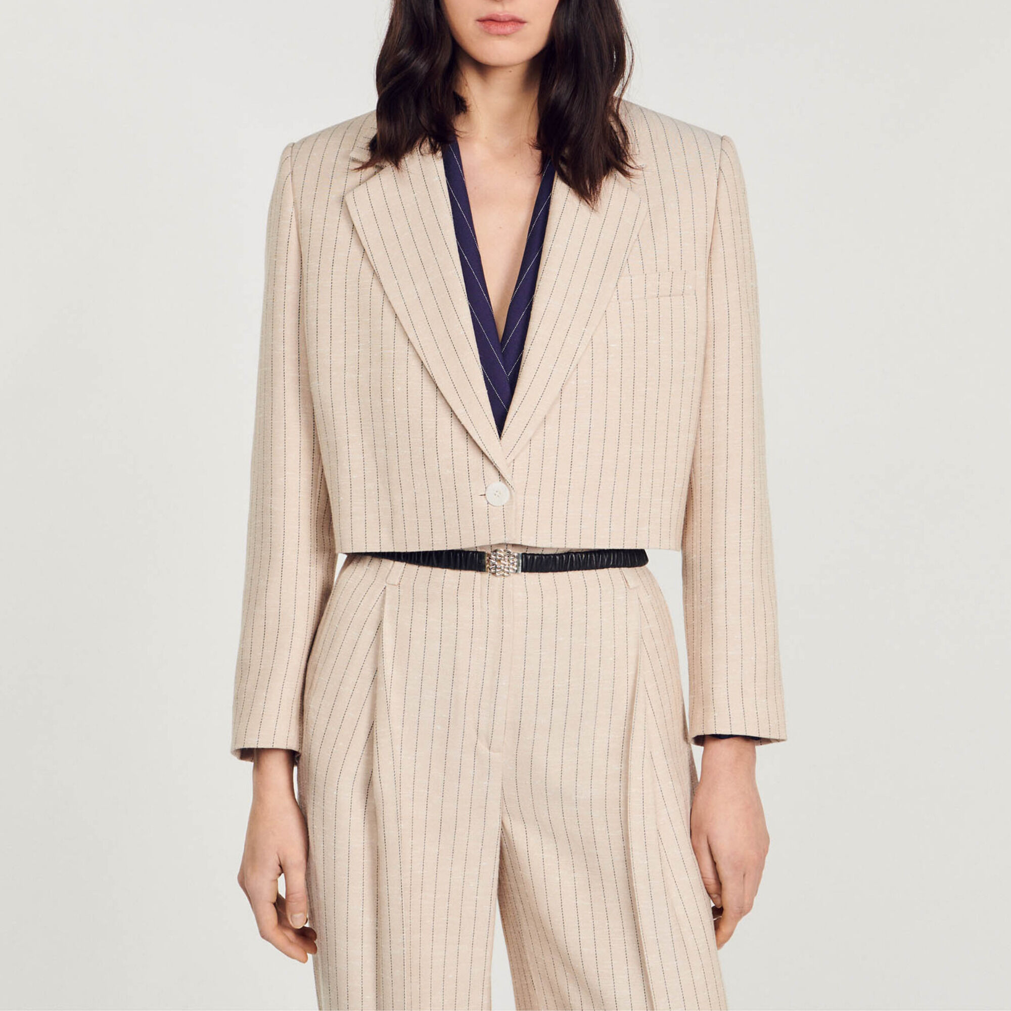 Chaqueta corta a rayas