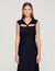 Vestido largo satinado con strass