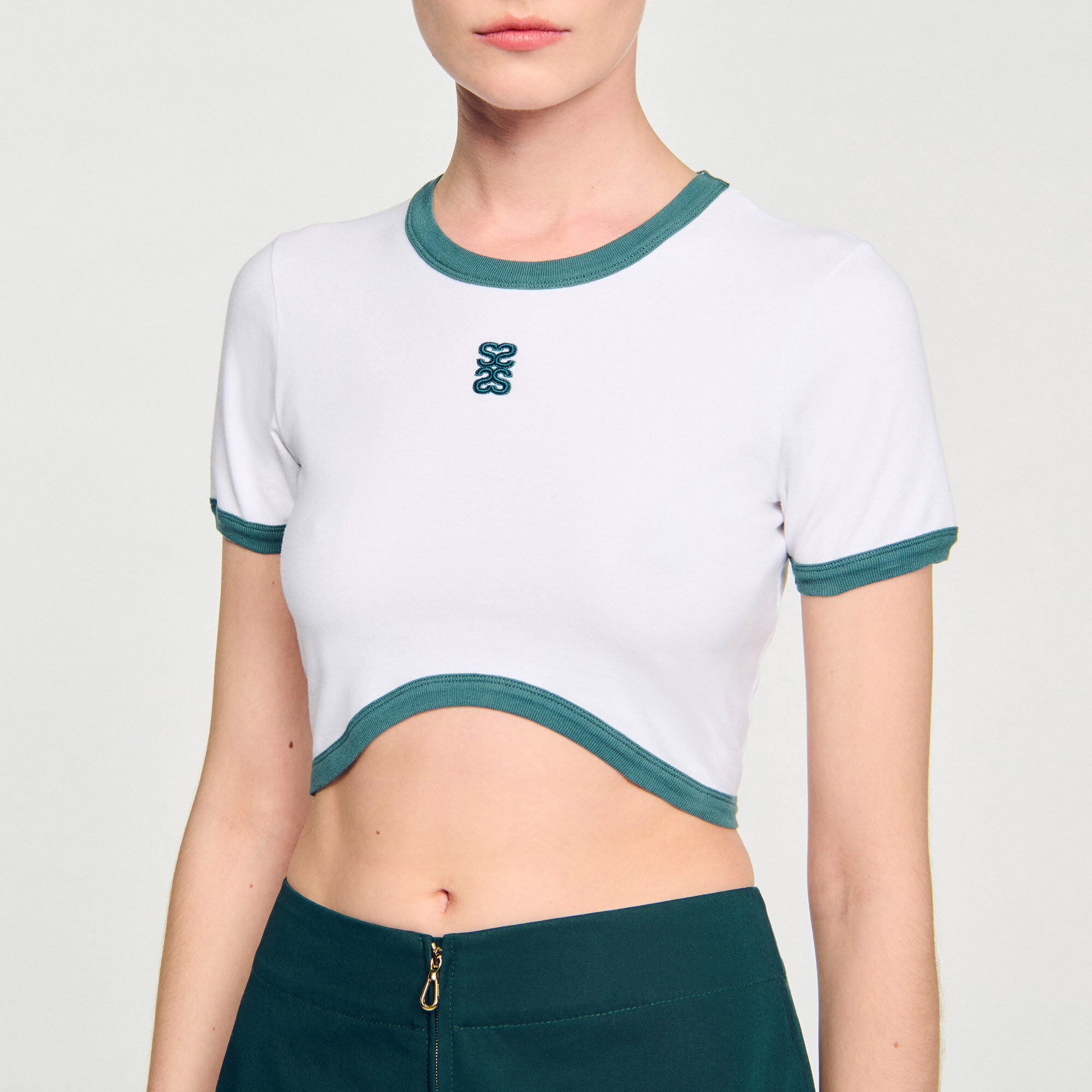Camiseta corta bicolor