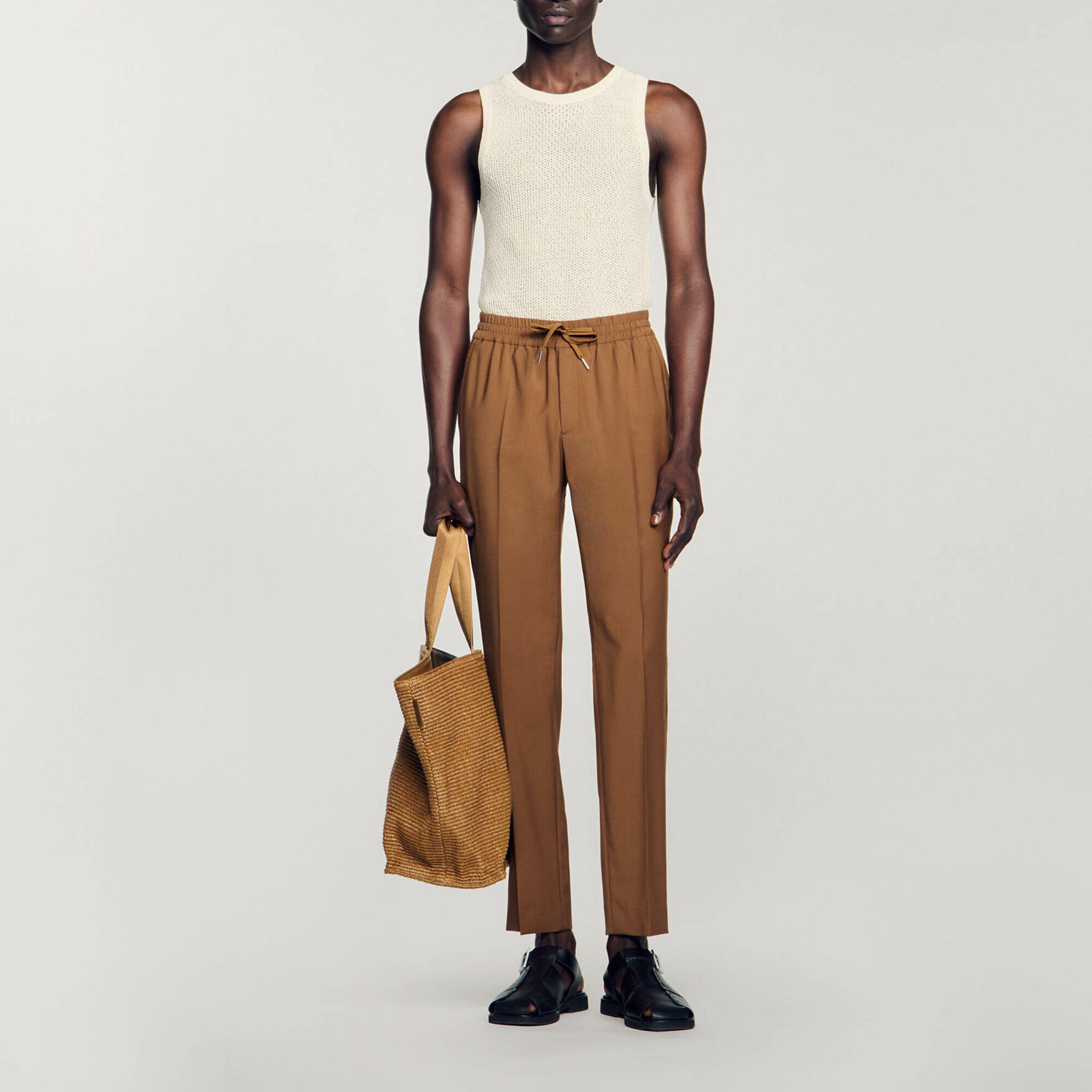 Pantalón recto elástico