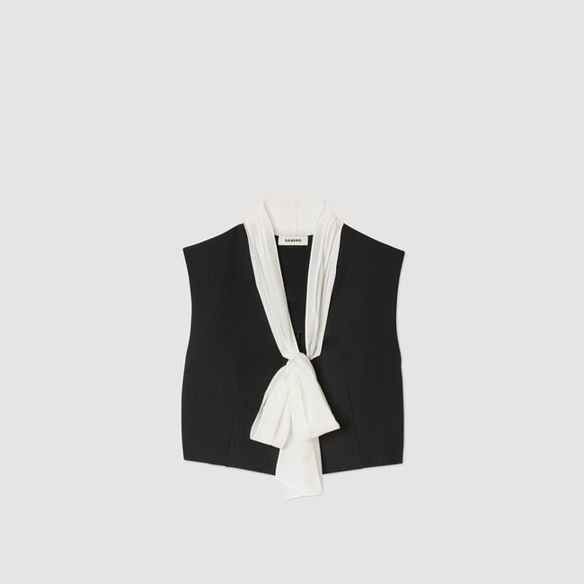 Top corto con cuello lavallière