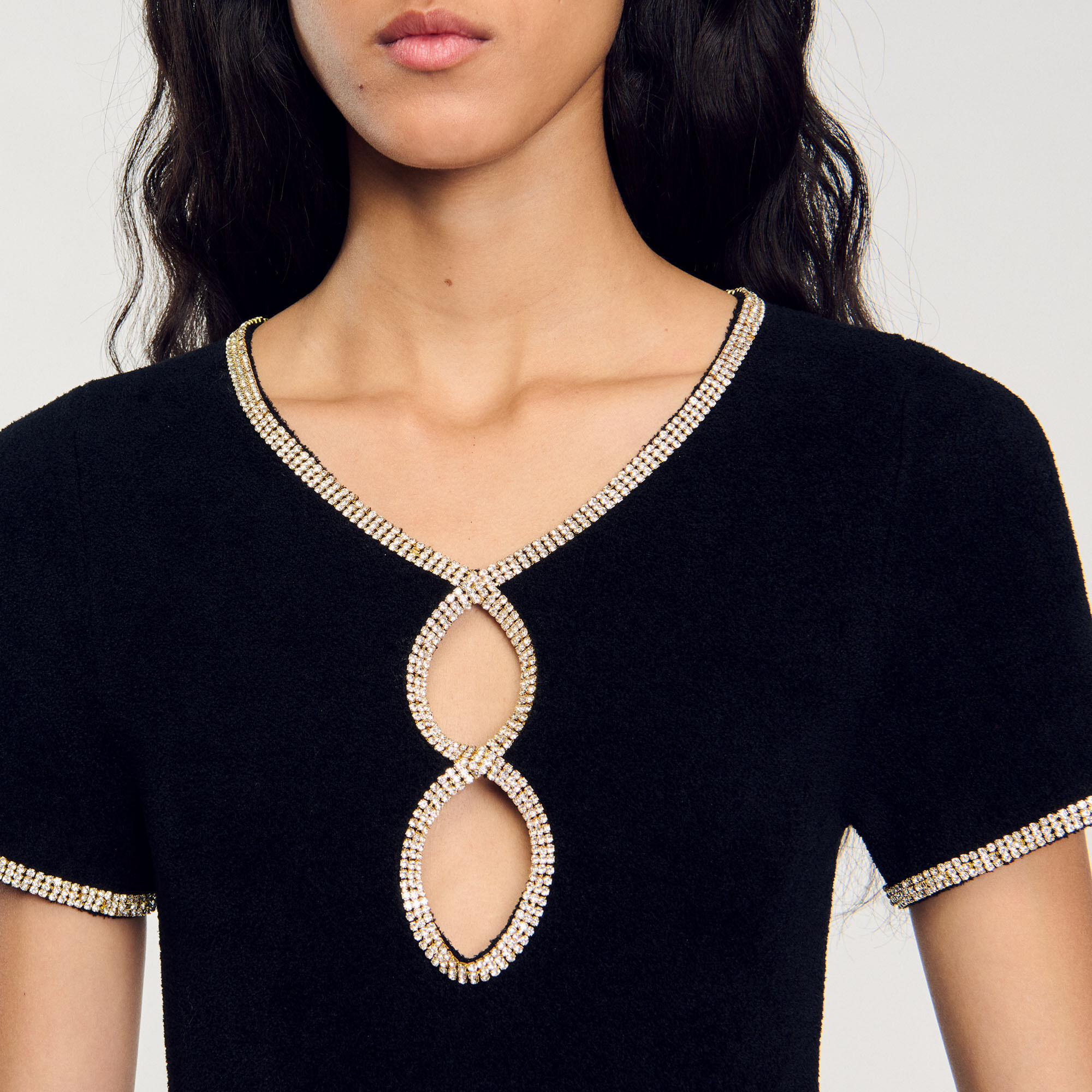 Vestido de terciopelo con strass