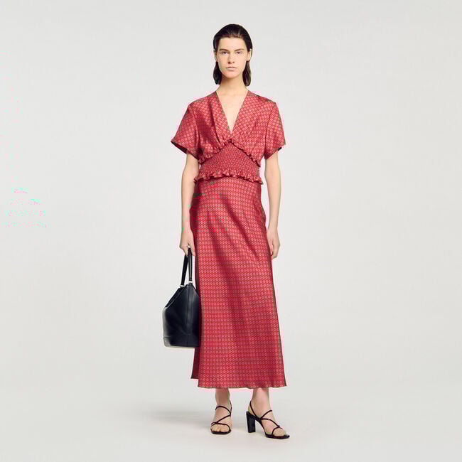 Vestido largo estampado pañuelo