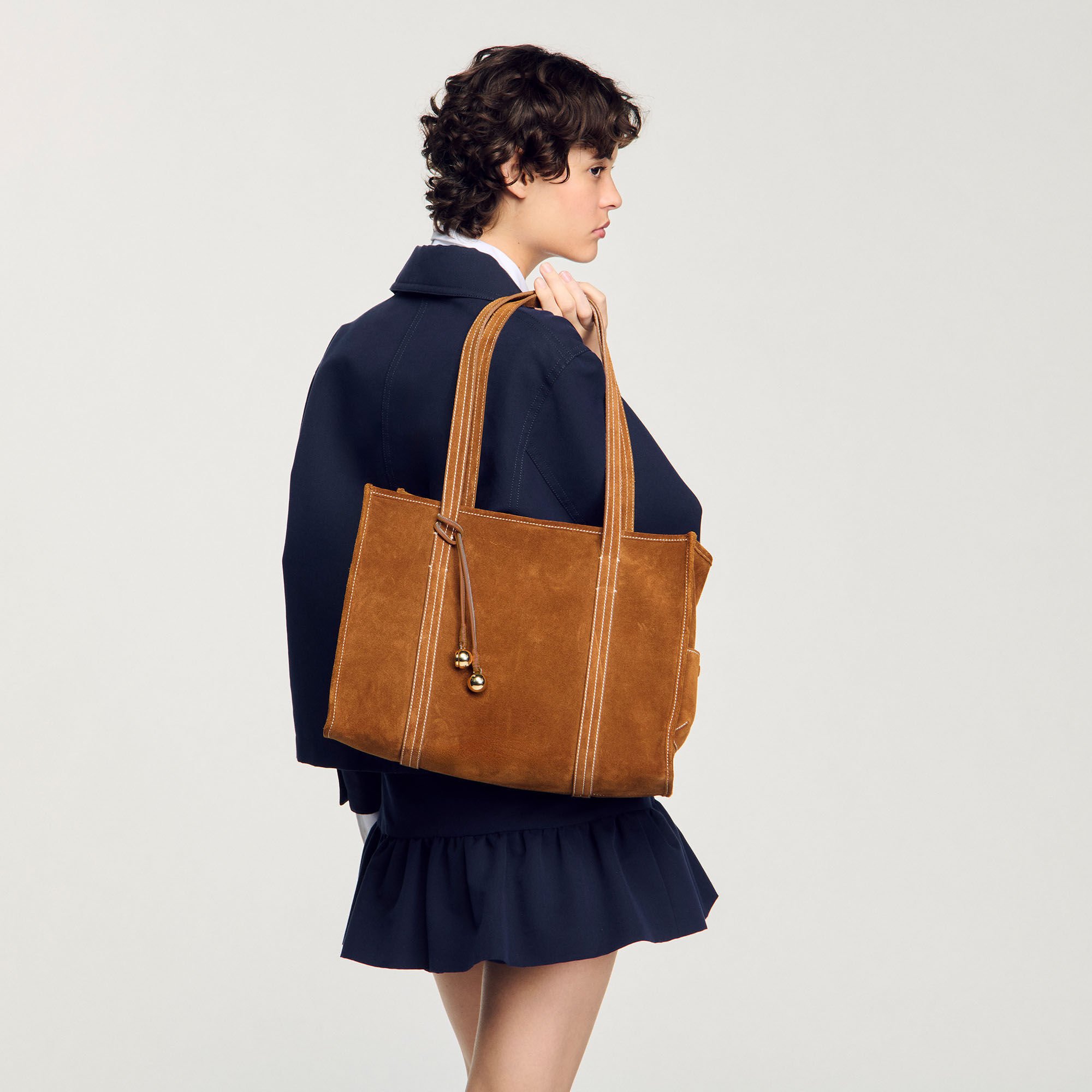 Bolso tote de ante