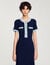 Vestido midi de punto y denim