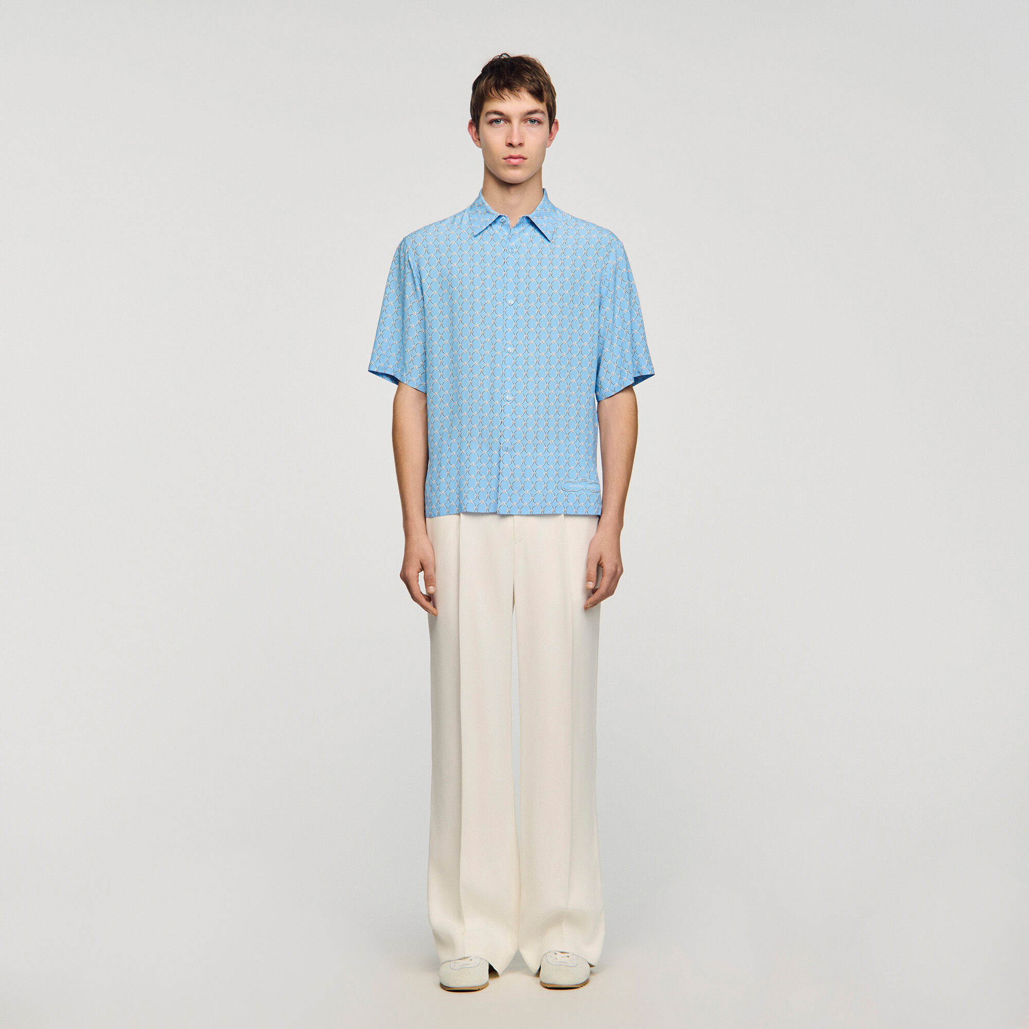 Camisa fluida estampado eslabones