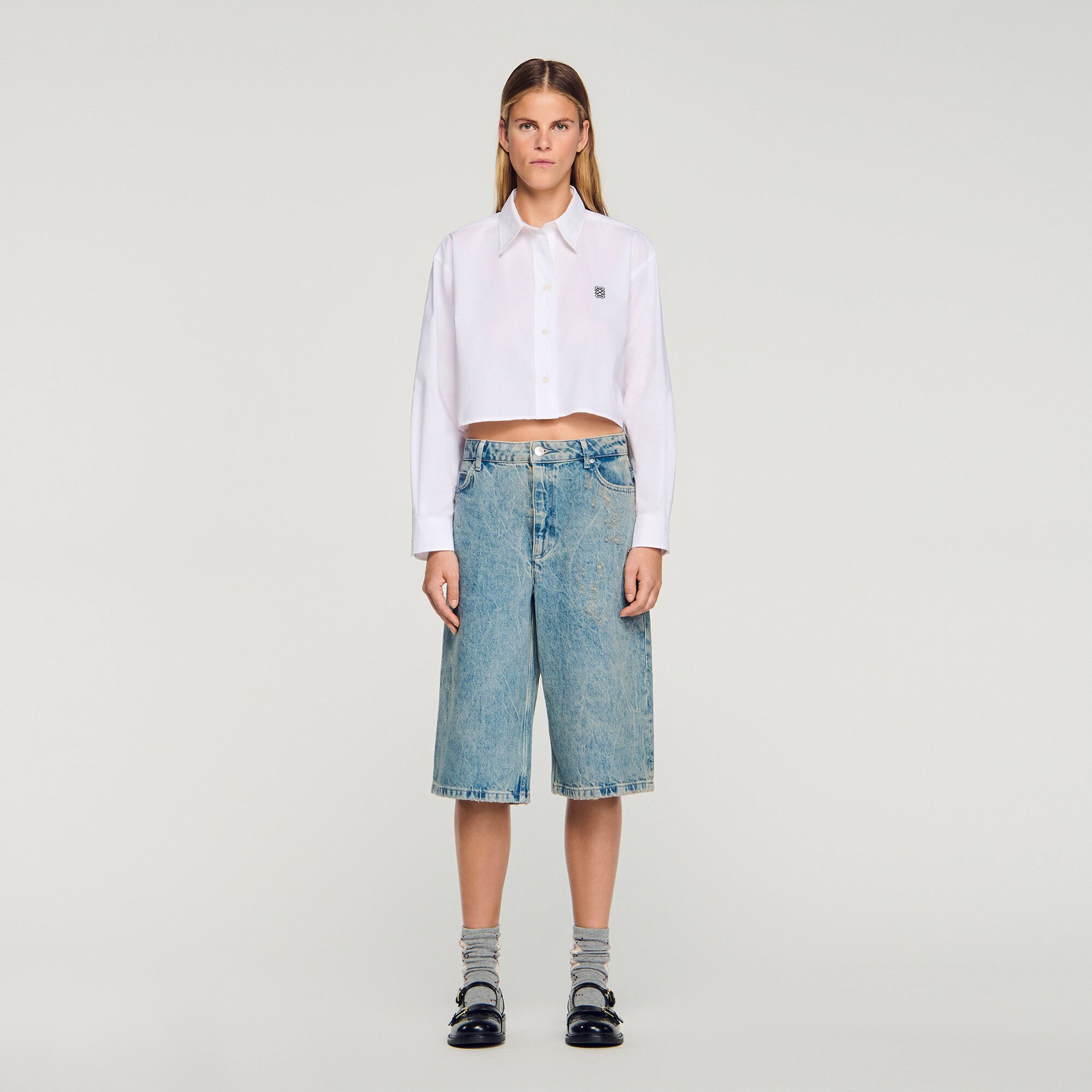 Bermudas vaqueras efecto usado