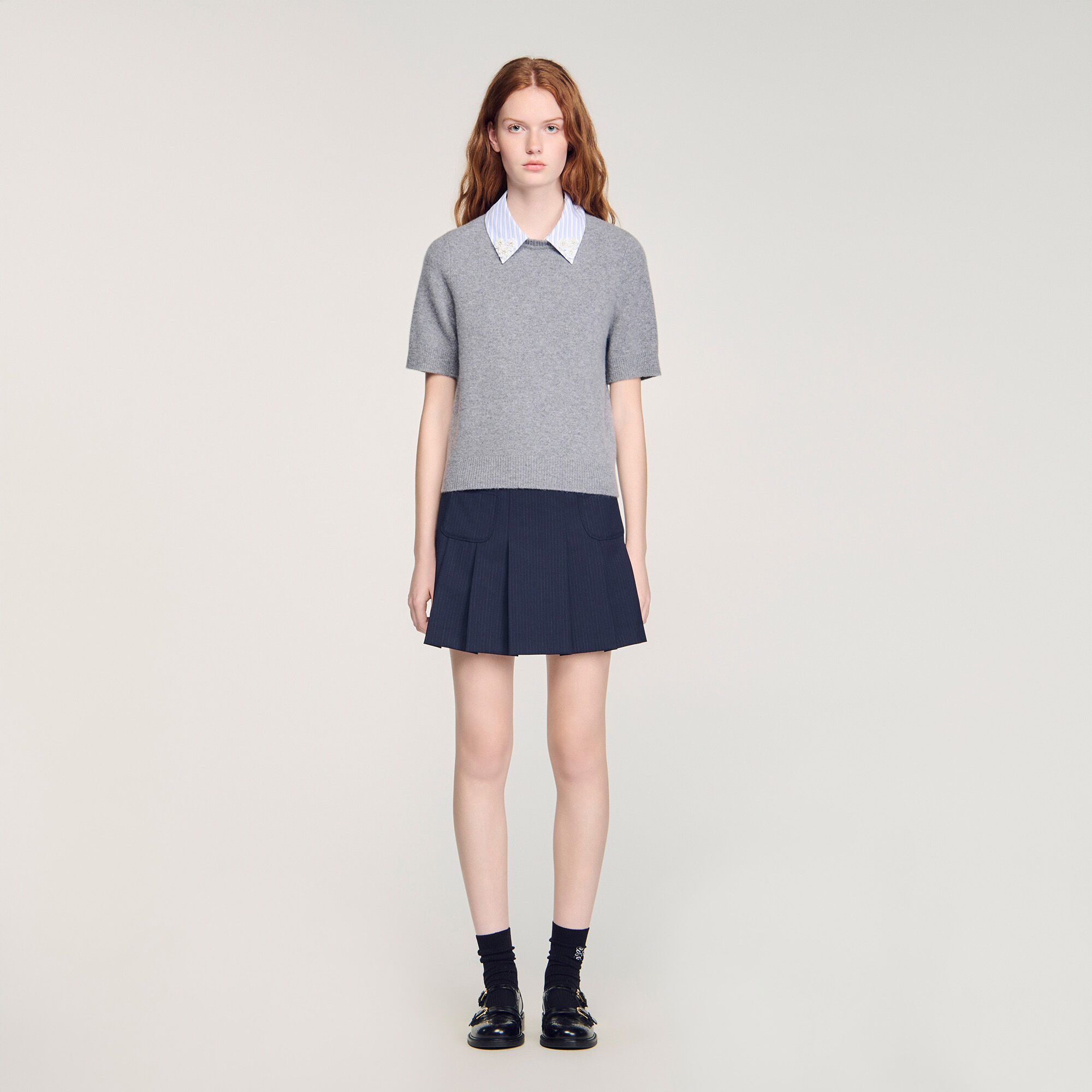 Jersey de lana cuello desmontable