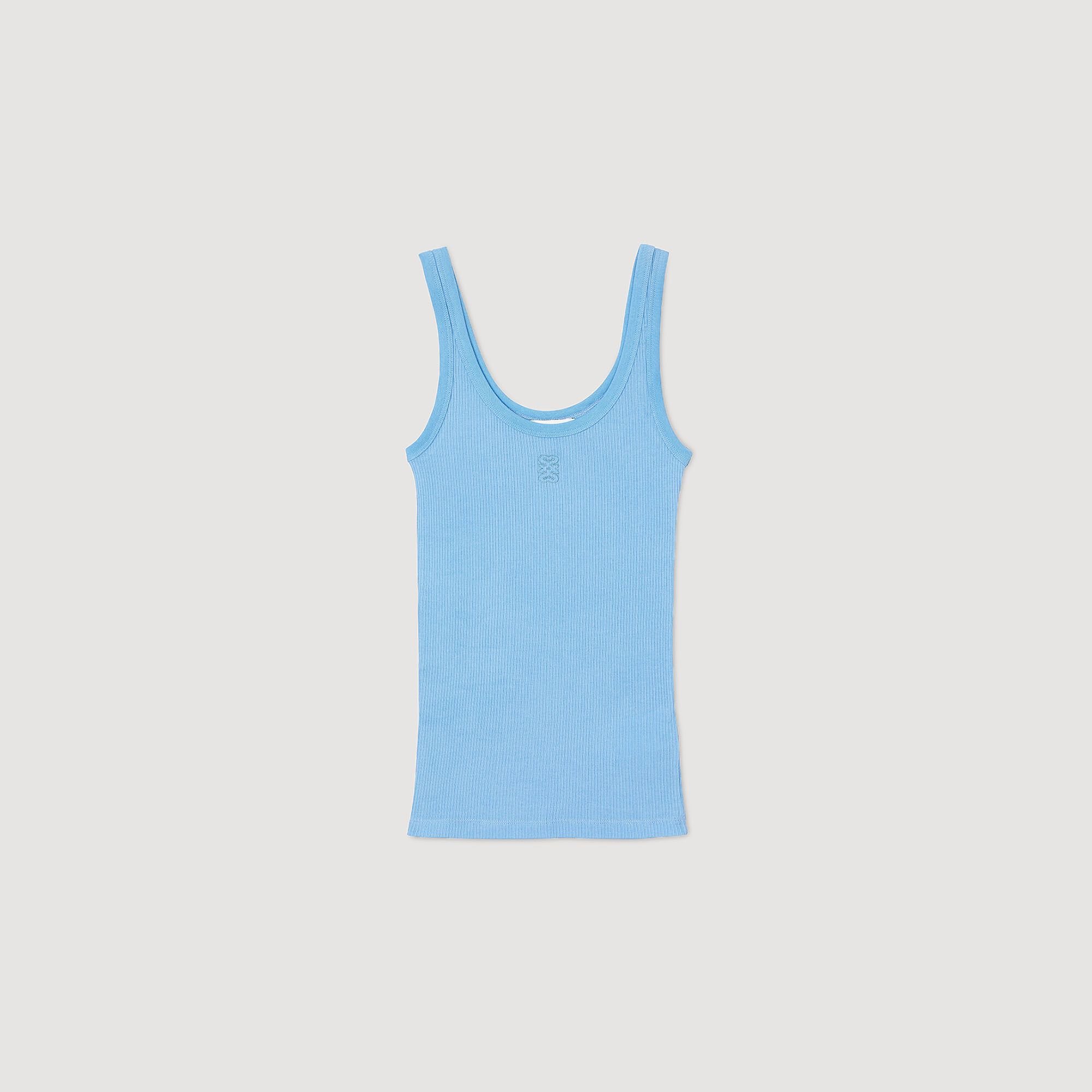 Camiseta de canalé sin mangas