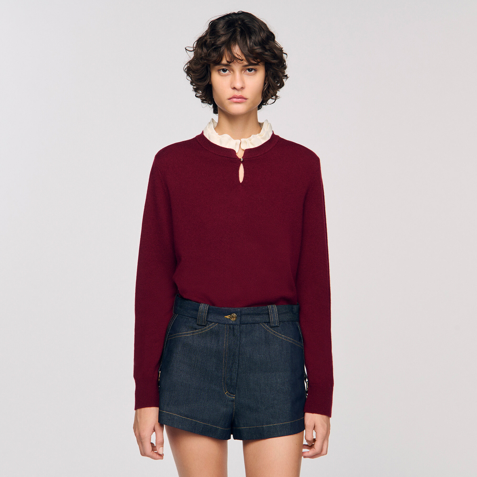 Jersey con cuello con volante