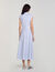 Robe longue rayée à détails brodés