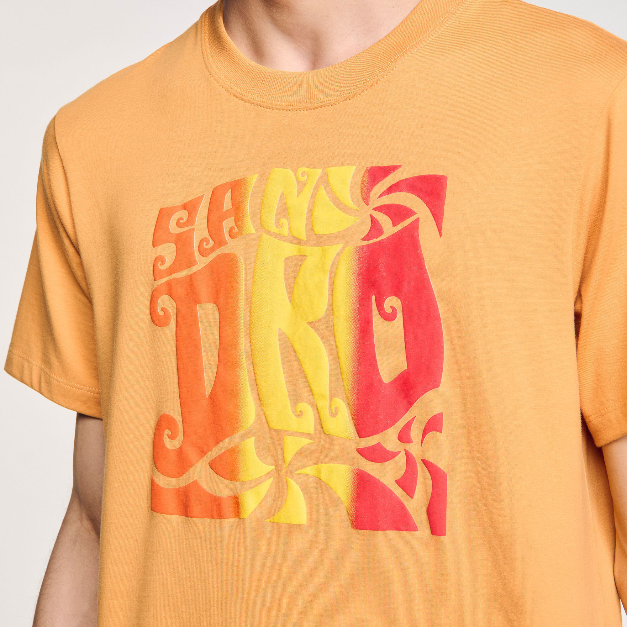 Camiseta de algodón estampado olas