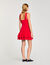 Vestido corto de punto con volantes