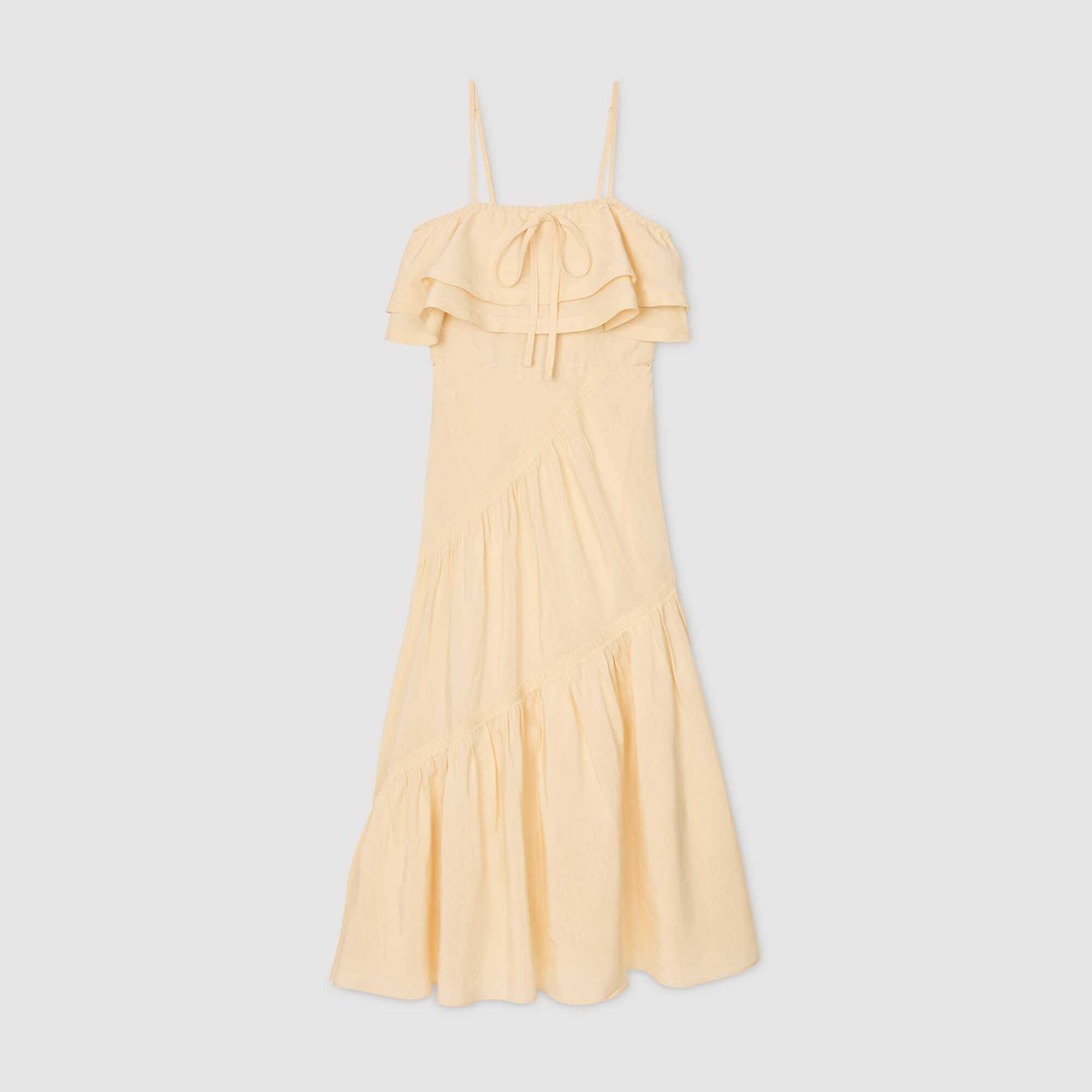 Vestido largo con volantes