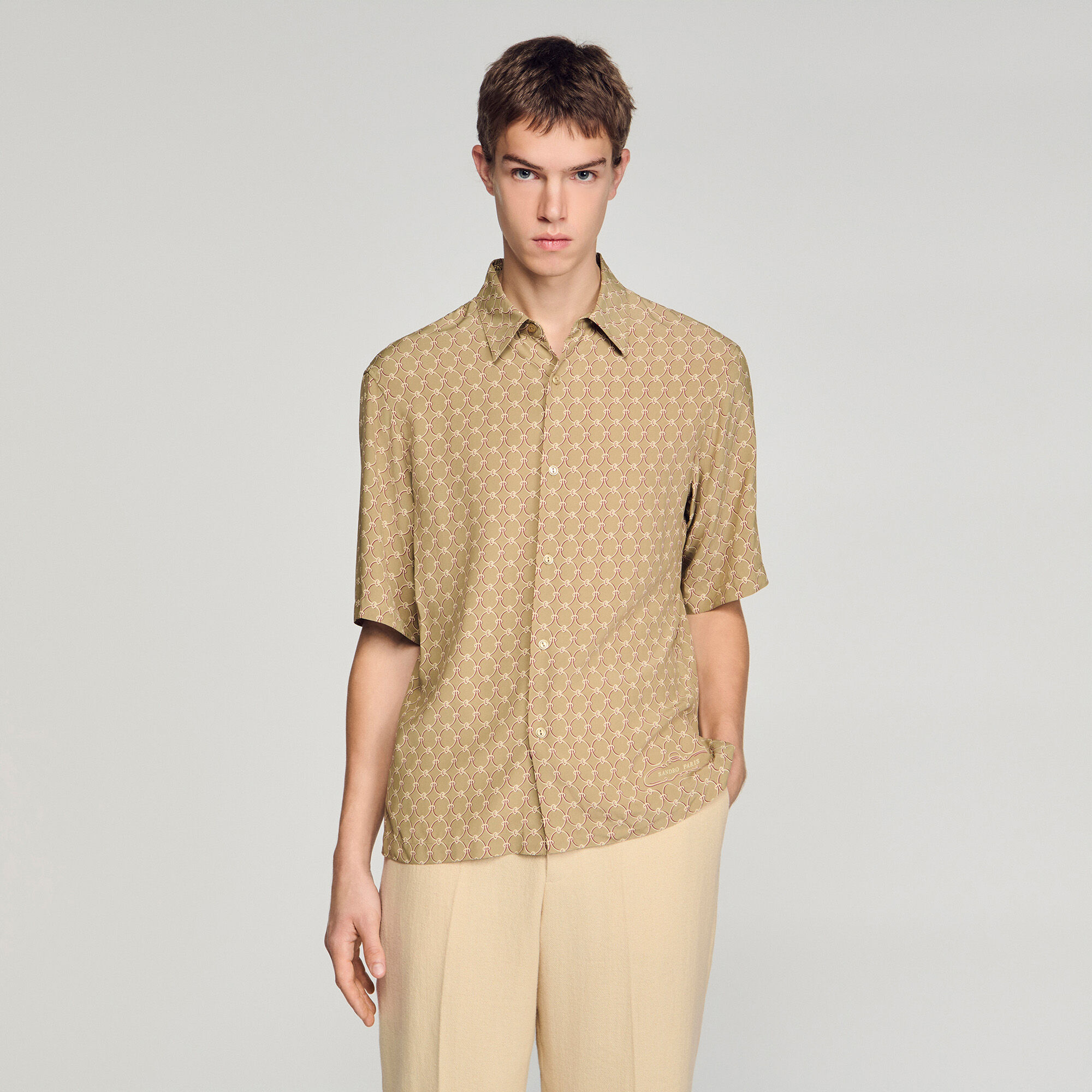 Camisa fluida estampado eslabones