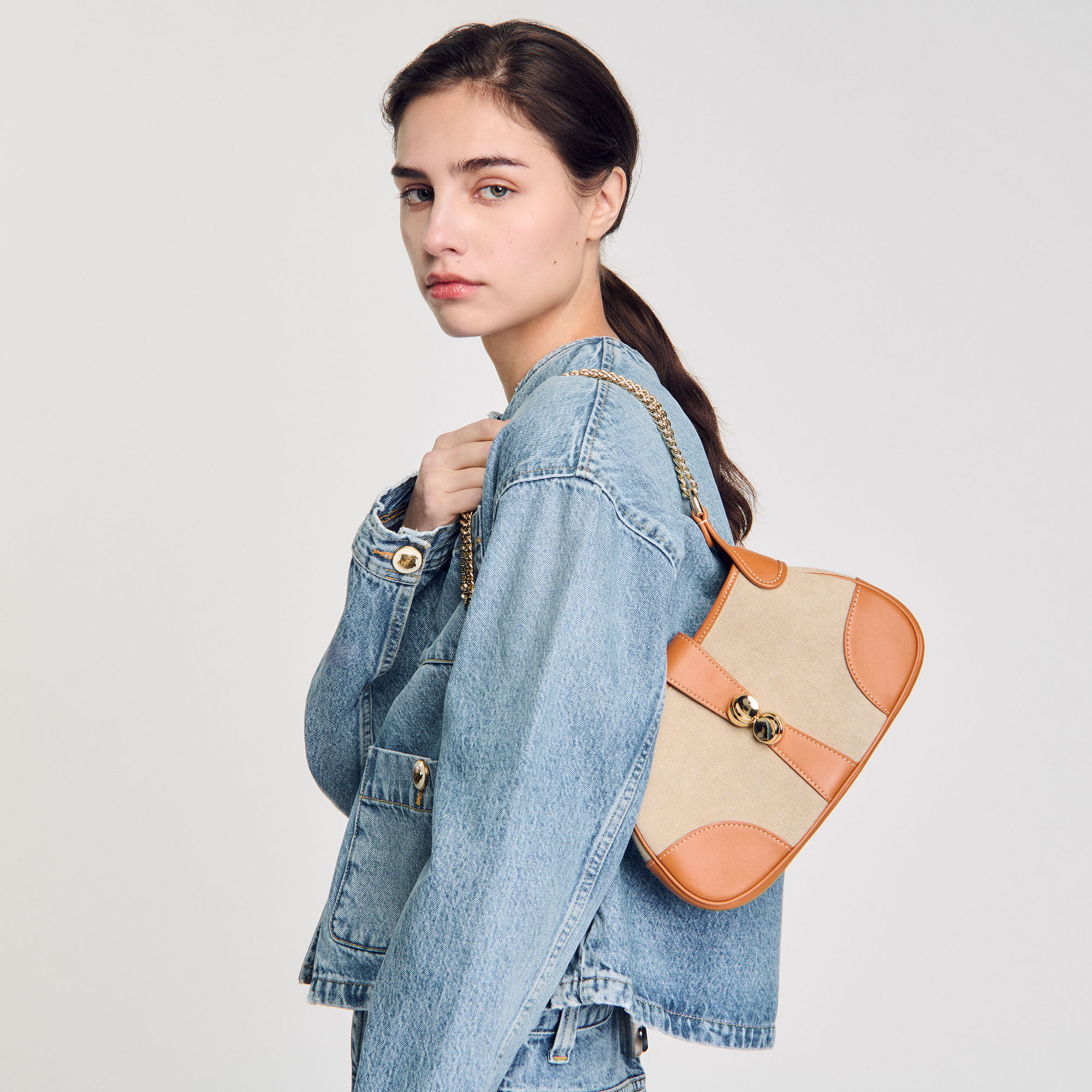 Bolso Janet de lona y cuero