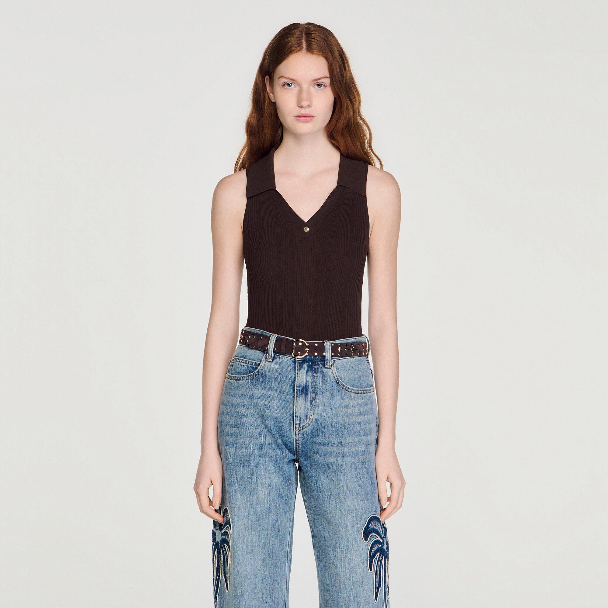 Body de canal&eacute; con cuello polo