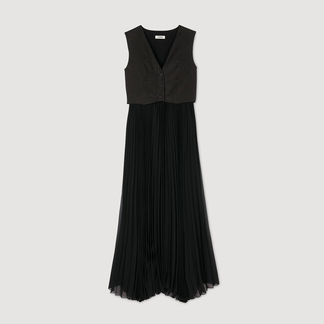 Vestido largo plisado