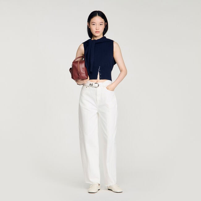 Jersey corto rayas lana y cachemira