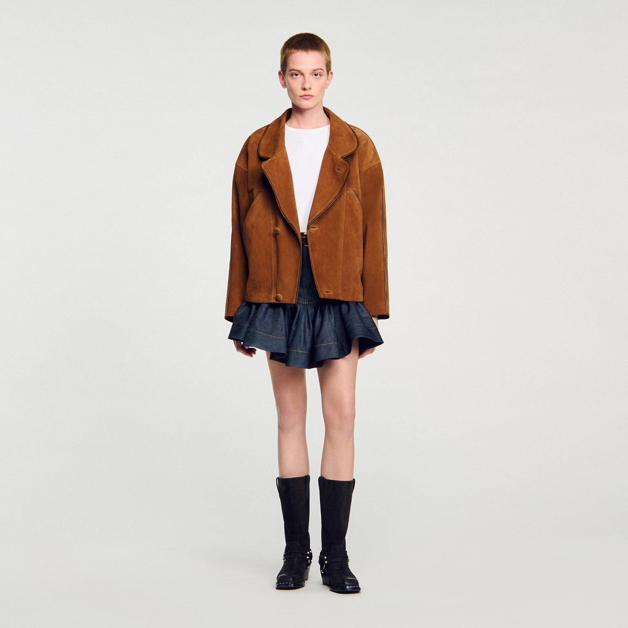 Cazadora de ante oversize