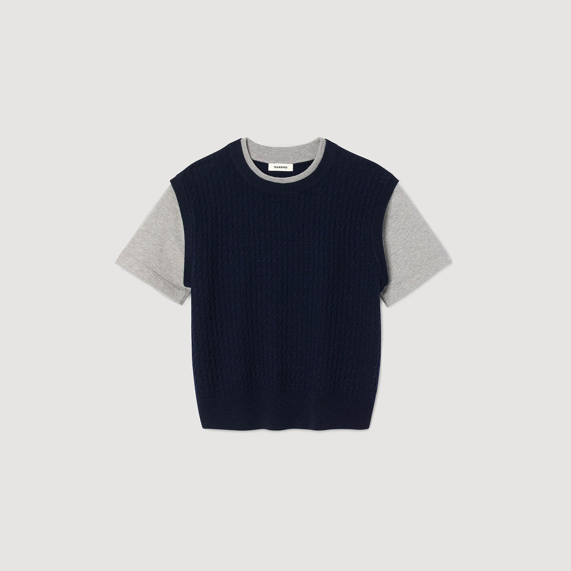 Jersey de punto de dos materiales