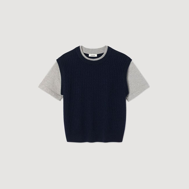 Jersey de punto de dos materiales
