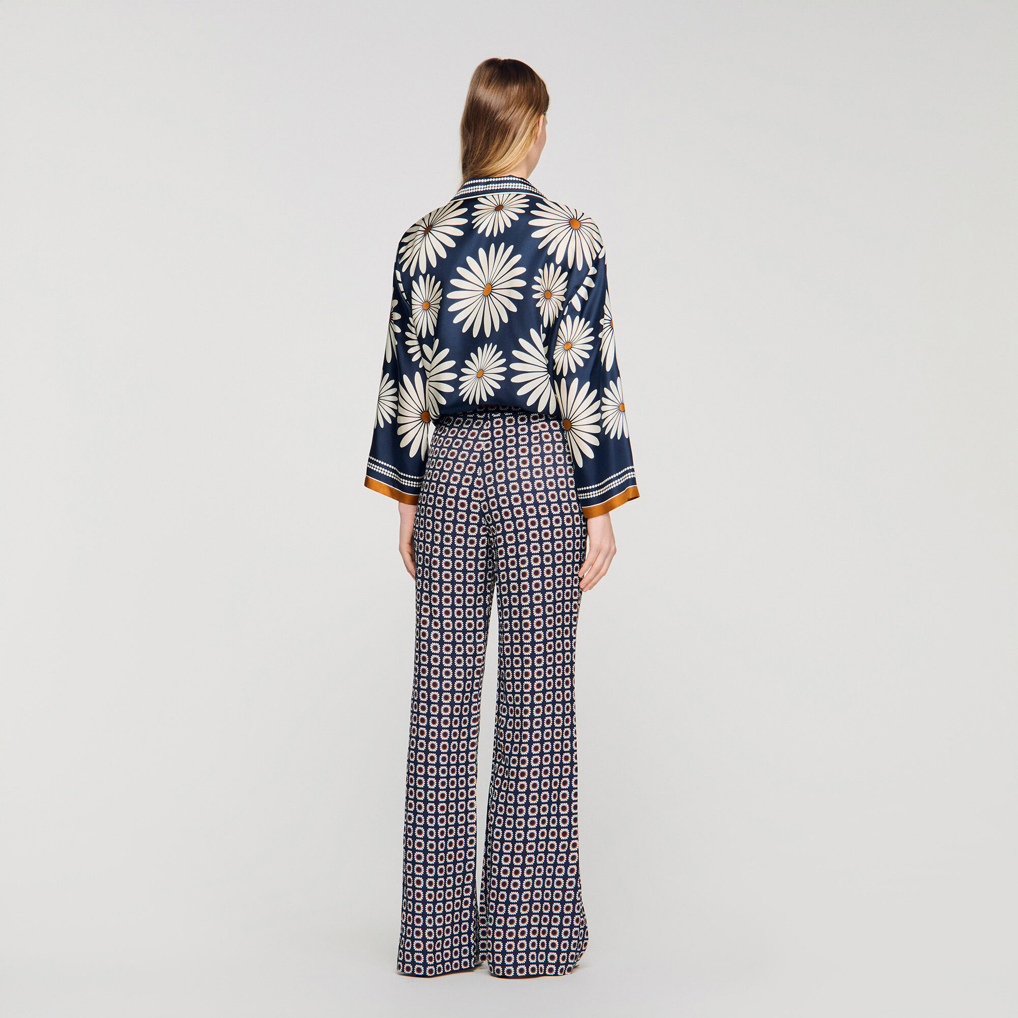 Camisa de seda con estampado floral