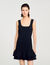 Vestido corto de punto con volantes
