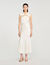 Vestido largo satinado con strass