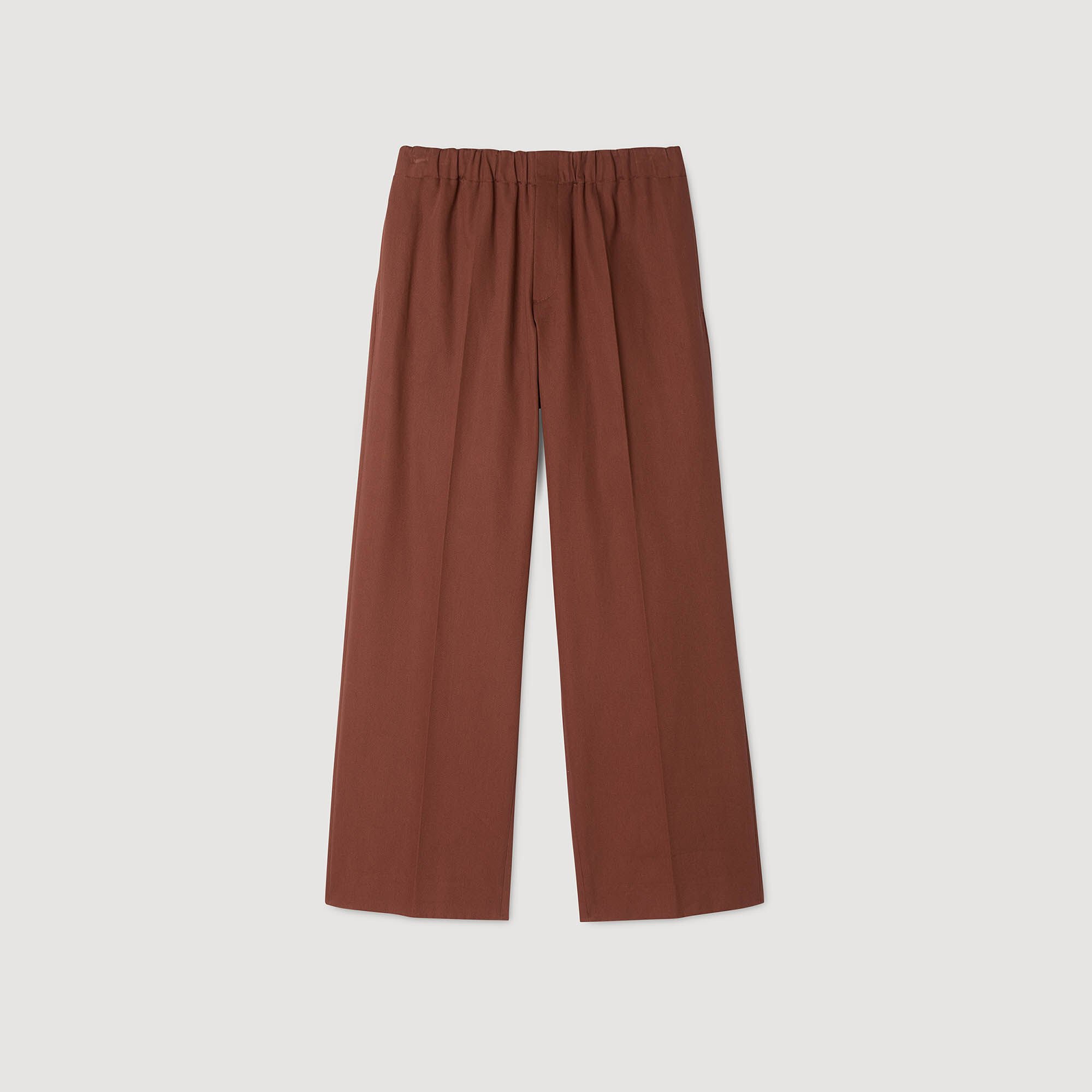 Pantalón ancho de algodón elástico