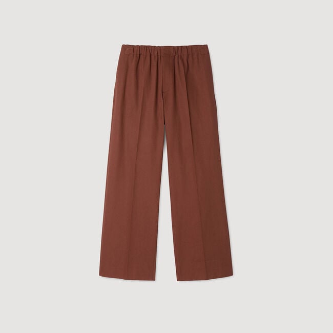 Pantalón ancho de algodón elástico