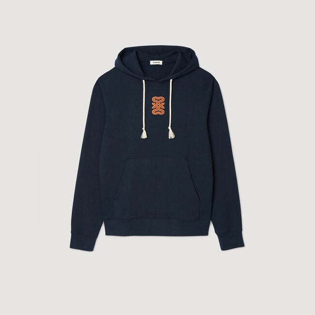 Sudadera con parche de cuero