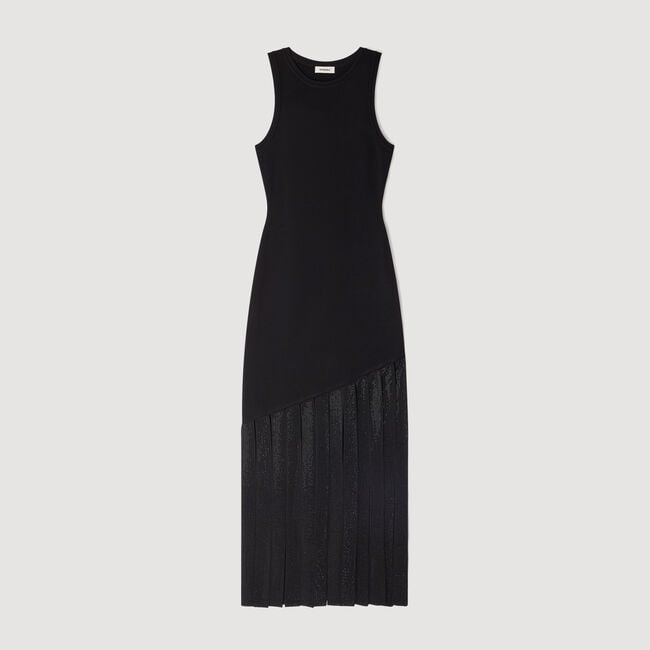 Vestido largo con flecos