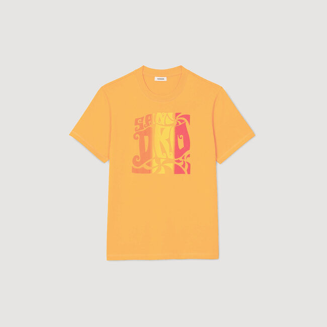 Camiseta de algodón estampado olas