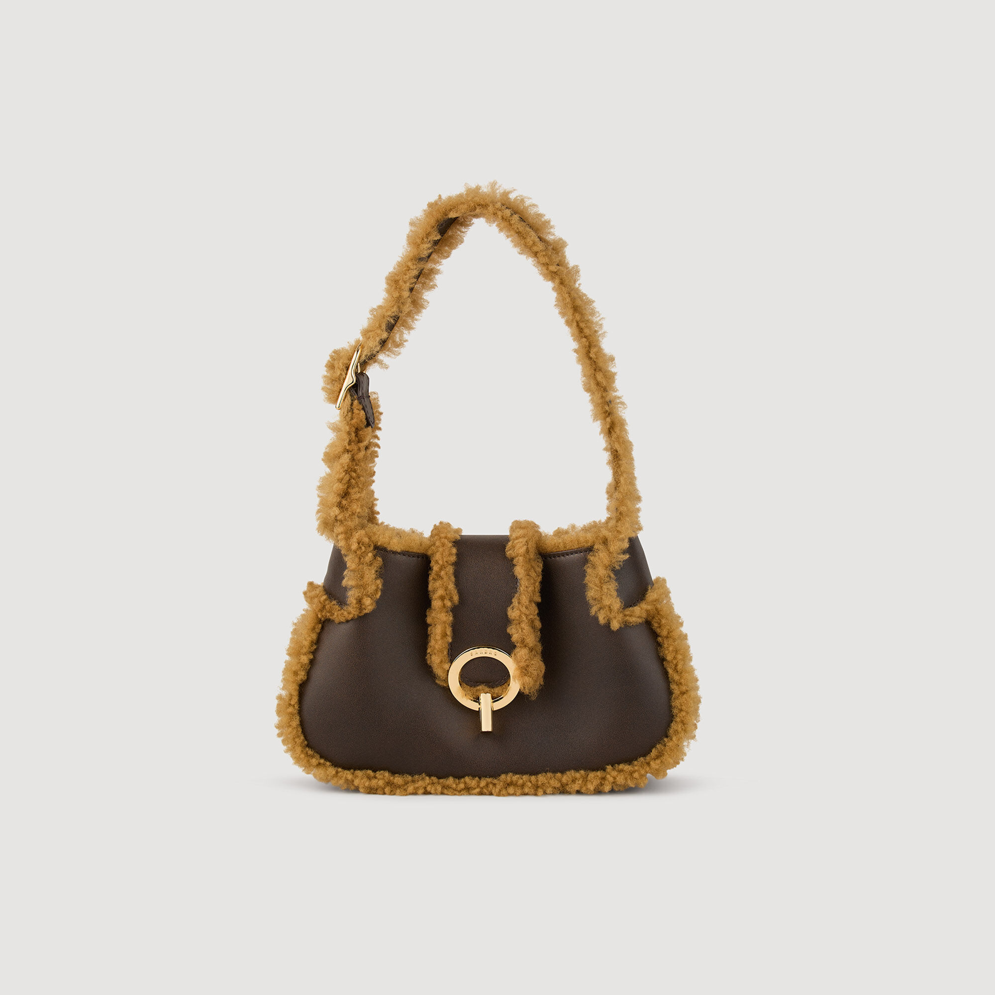 Bolso Janet de cuero y borreguito