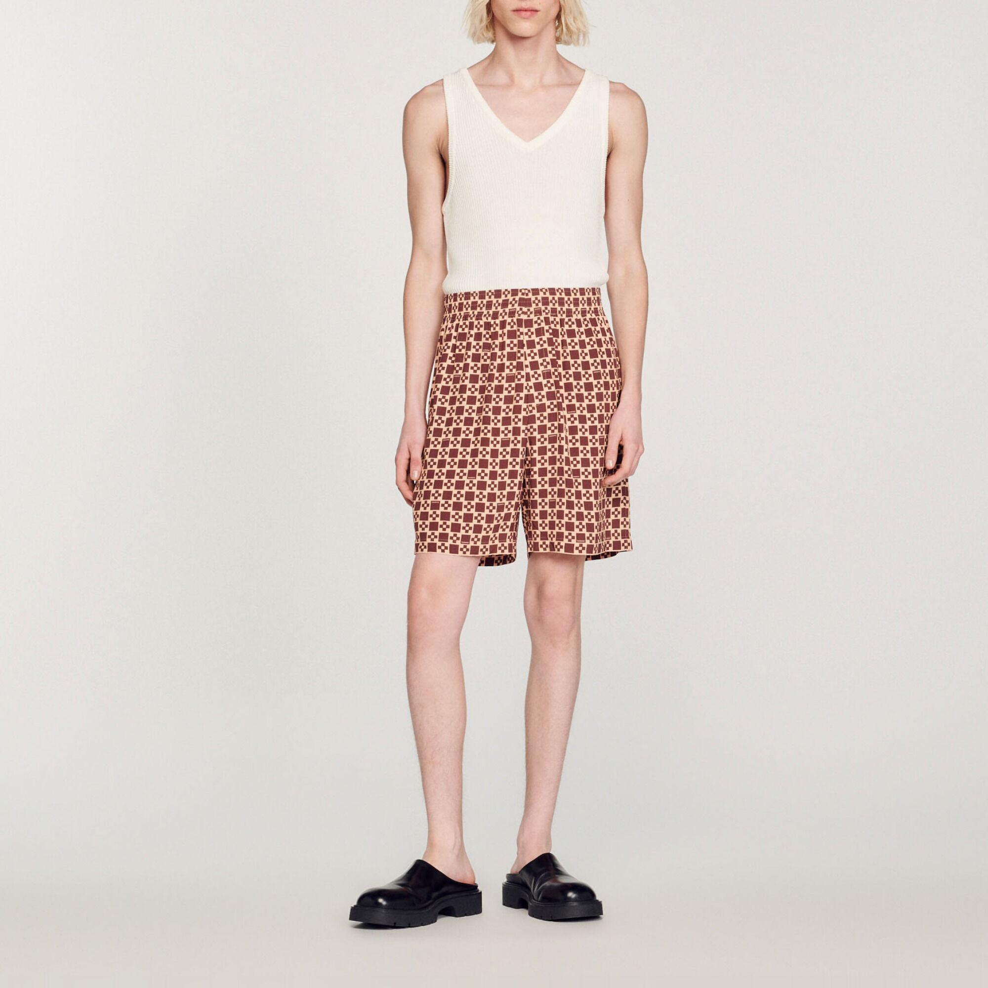 Pantalón corto estampado Square Cross