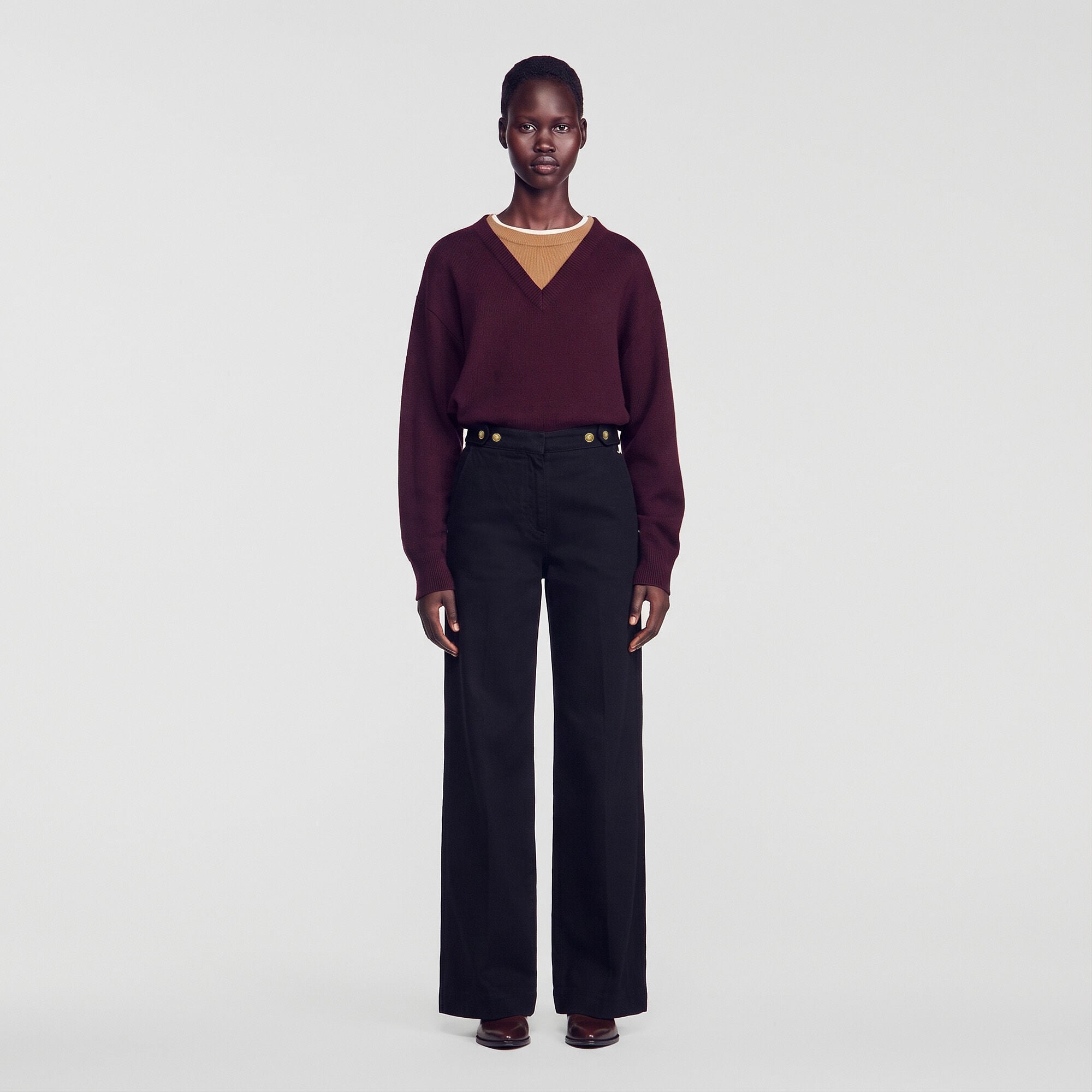 Vaquero ancho de talle alto - Mujer | Sandro