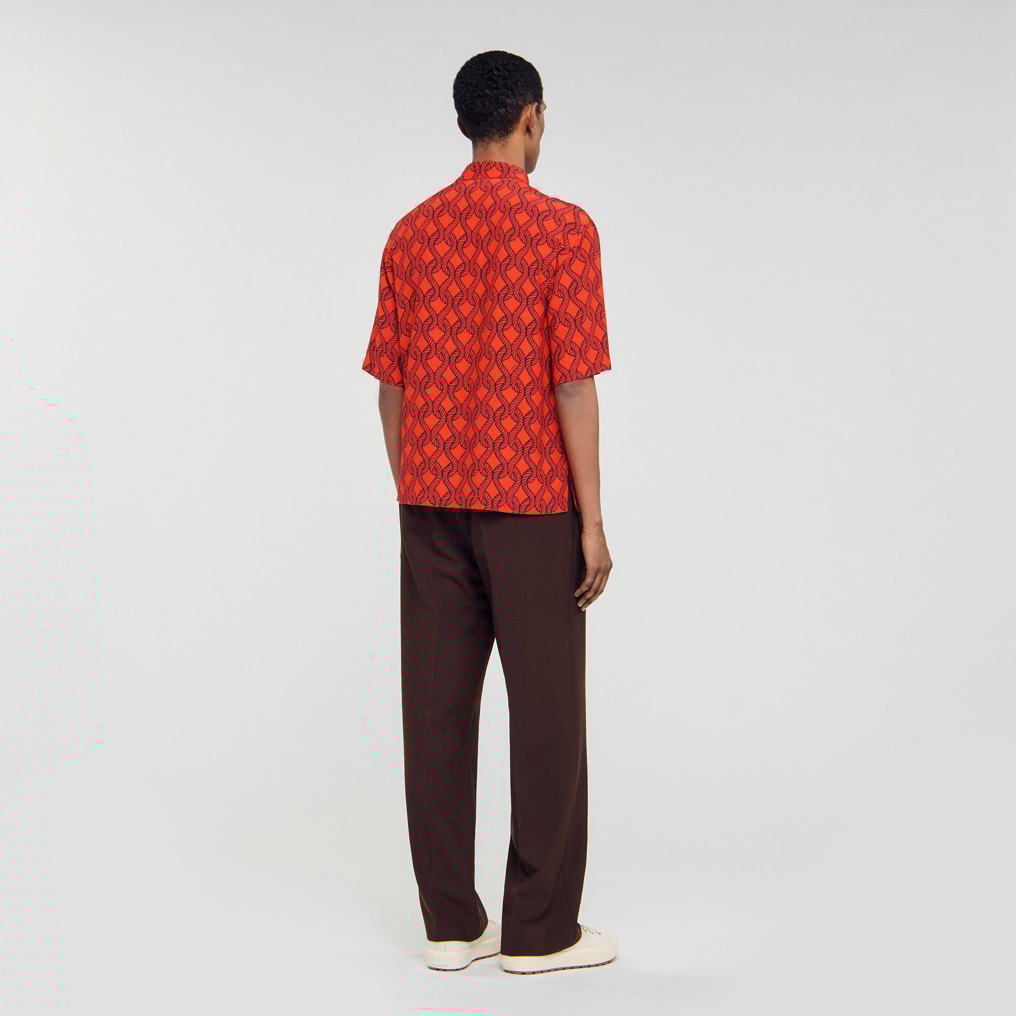Camisa fluida con estampado de cuerda