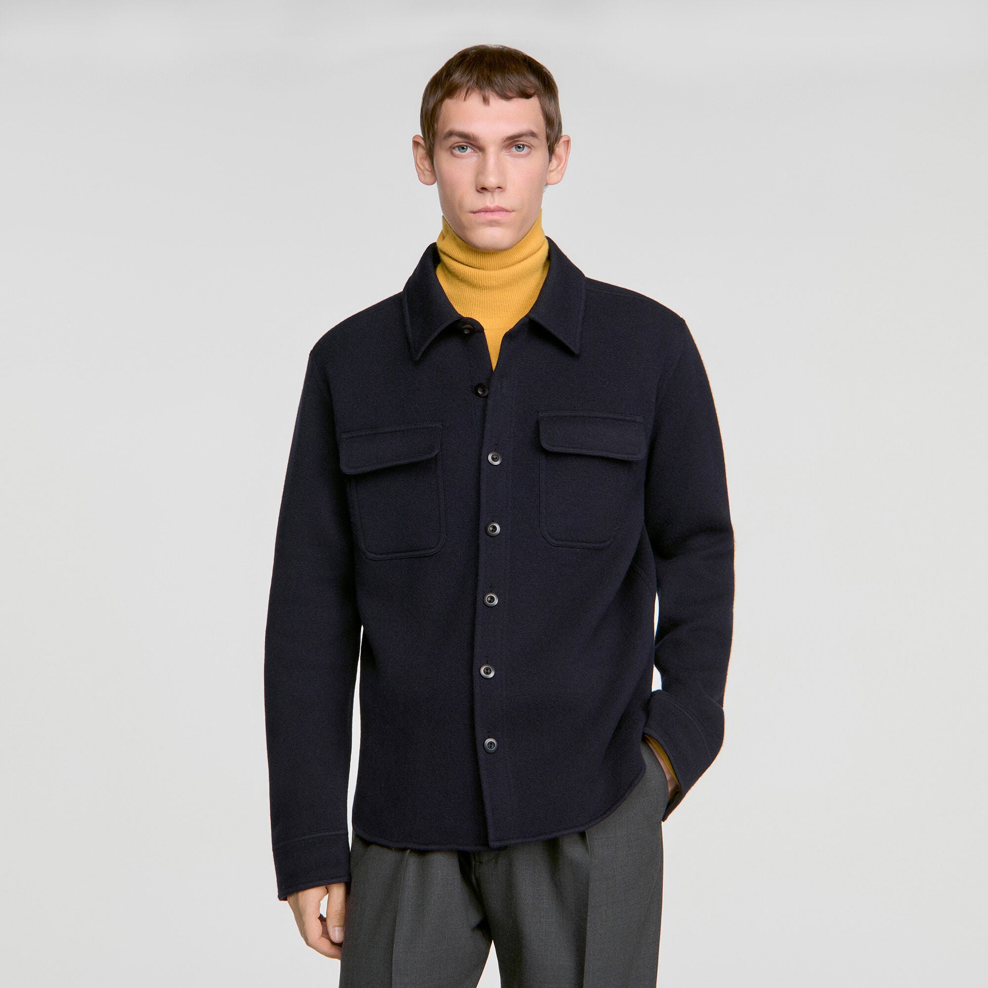 Sobrecamisa de lana hervida - Hombre | Sandro