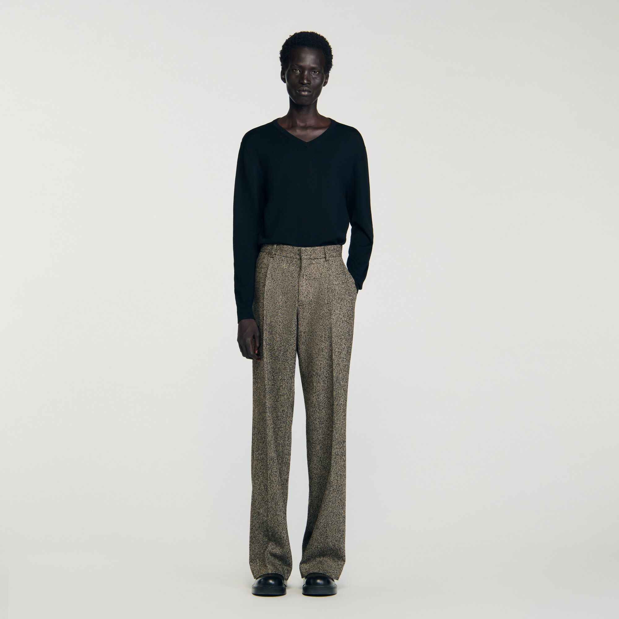 Pantalón ancho de traje